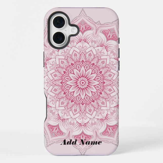 Arabesque-Rosa-Mandala-Hülle iPhone Hülle (Rückseite)