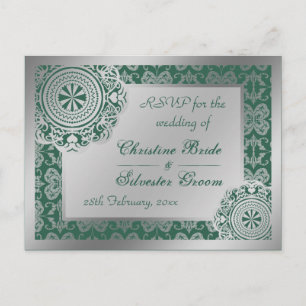 Arabesque Silber-Lace, RSVP Postkarte