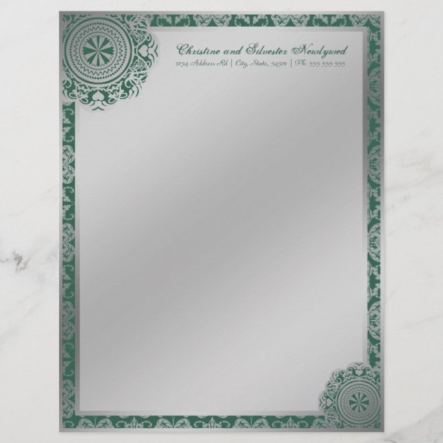 Arabesque Silver Lace, Letters Briefbogen (Vorderseite)