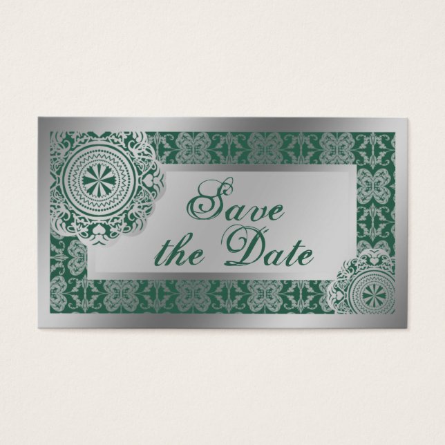 Arabesque Silver Lace, Save the Date Mini (Vorderseite)