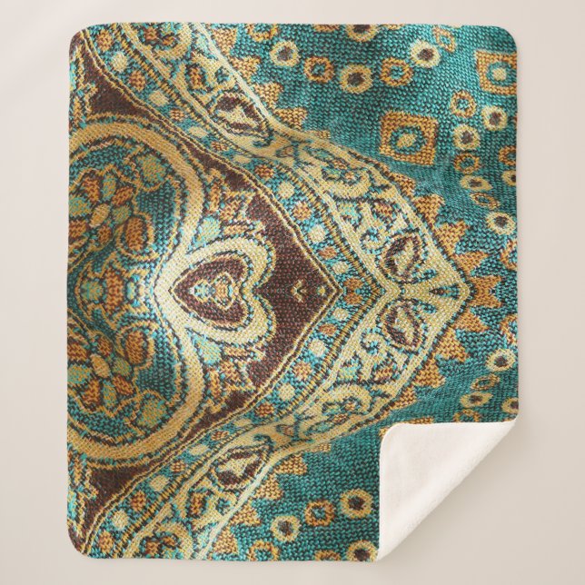 Arabesque-Stoff: arabisch-orientalisches Design Sherpadecke (Vorderseite)