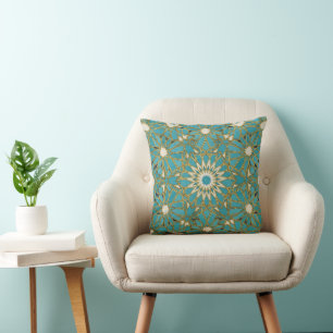 Arabesque Türkis Kissen