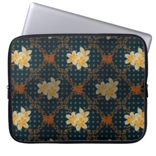 Arabesque. Vintage abstrakte Rasterblumen nahtlos Laptopschutzhülle