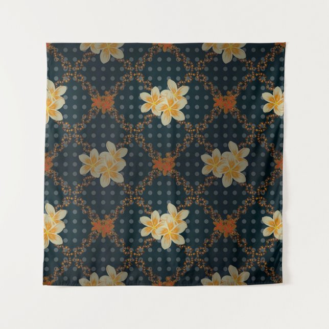 Arabesque. Vintage abstrakte Rasterblumen nahtlos Wandteppich (Vorderseite)