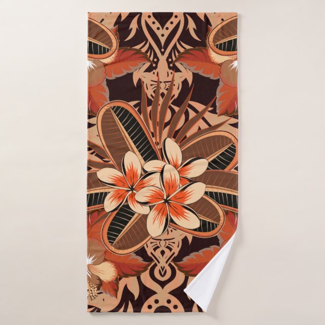 Arabesque. Vintage abstrakte Vintage Blumennaht Badehandtuch (Badehandtuch)