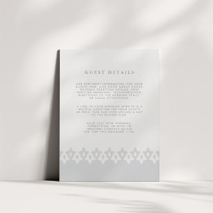 Arabesque Wedding Details Card Silver Pearl Begleitkarte