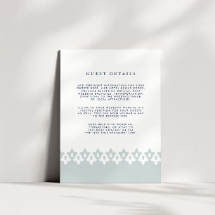 Arabesque Wedding Guest Details Card   Mist Begleitkarte