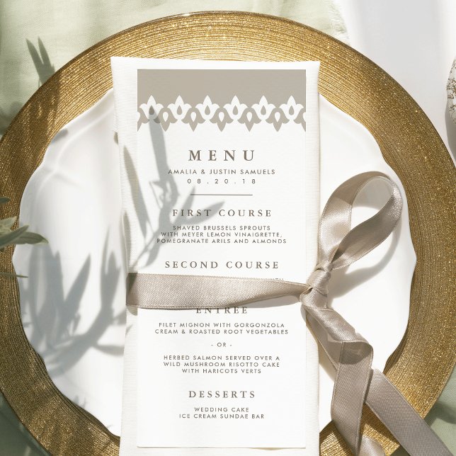 Arabesque Wedding Menu Card | Champagne Menükarte (Von Creator hochgeladen)
