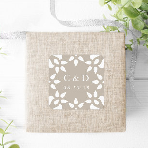 Arabesque Wedding Monogram Sticker   Champagner