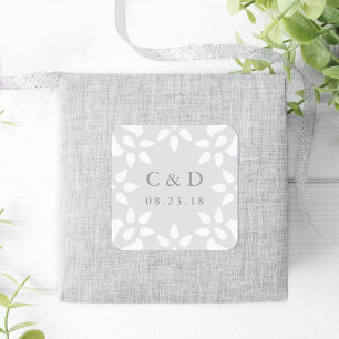Arabesque Wedding Monogram Sticker   Grau