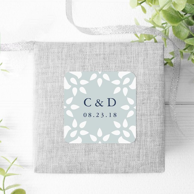 Arabesque Wedding Monogram Sticker | Mist (Von Creator hochgeladen)