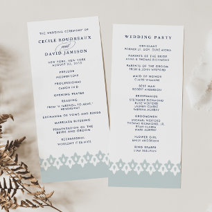 Arabesque Wedding Program   Blaugrau Programm