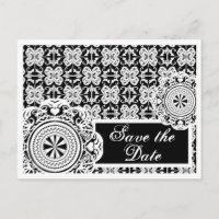Arabesque White Lace, Save the Date Postcard