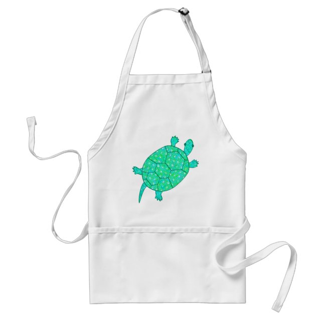 Arabesque, wirbelige Schildkröte - Meeresgrün Schürze (Vorne)