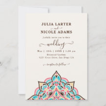 Arabian Art Nouveau Floral Arc Mandala Wedding