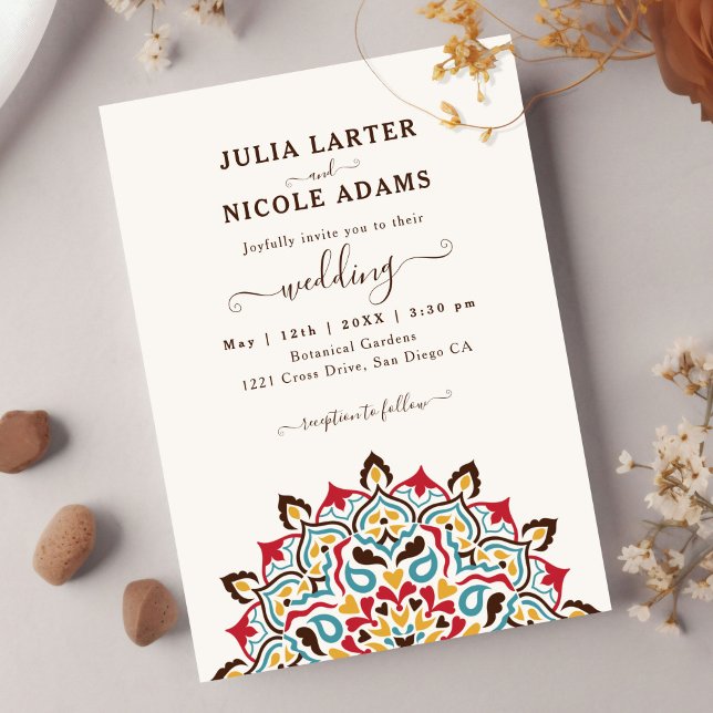 Arabian Art Nouveau Floral Arc Mandala Wedding Einladung (Von Creator hochgeladen)