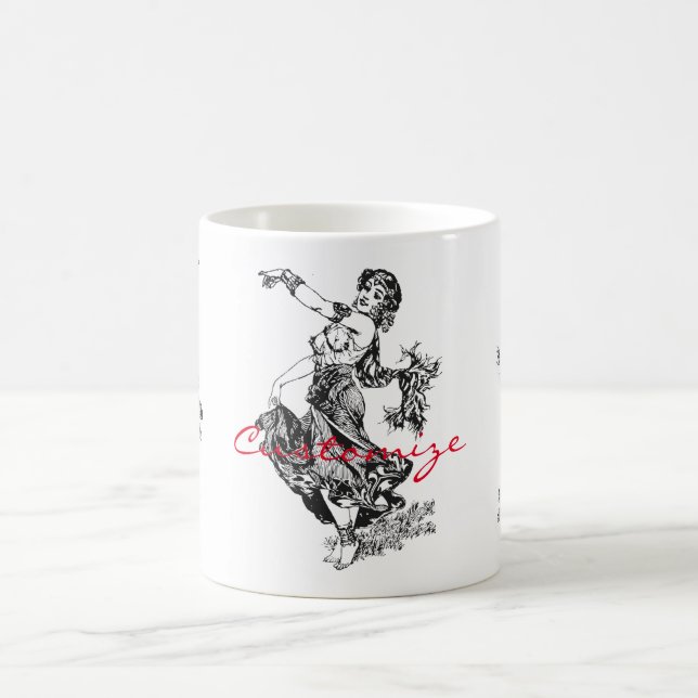 Arabian Belly Dancer Vintag Art Thunder_Cove Kaffeetasse (Mittel)