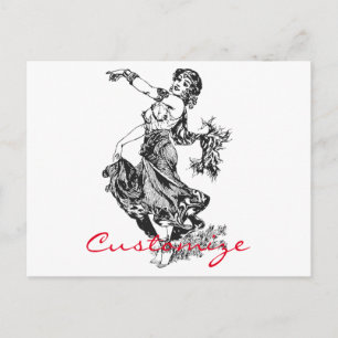 Arabian Bly Dancer Vintag Art Thunder_Cove Postkarte