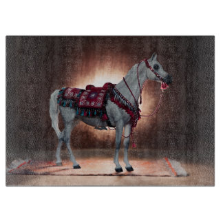 Arabian Horse Glass Cutting Board Schneidebrett