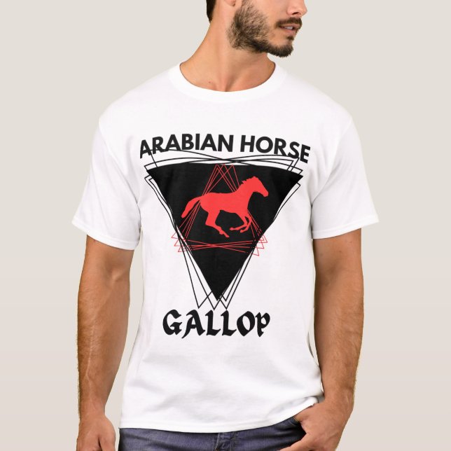 Arabian Horse Stallion Reitrian Jockey Pony T-Shirt (Vorderseite)