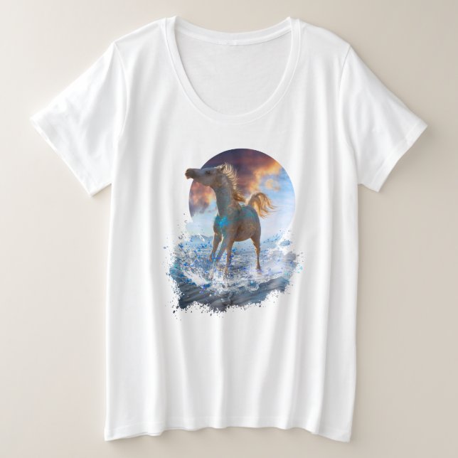 ARABIAN HORSES OF STELLAR ISLAND GROßE GRÖßE T-Shirt (Design vorne)