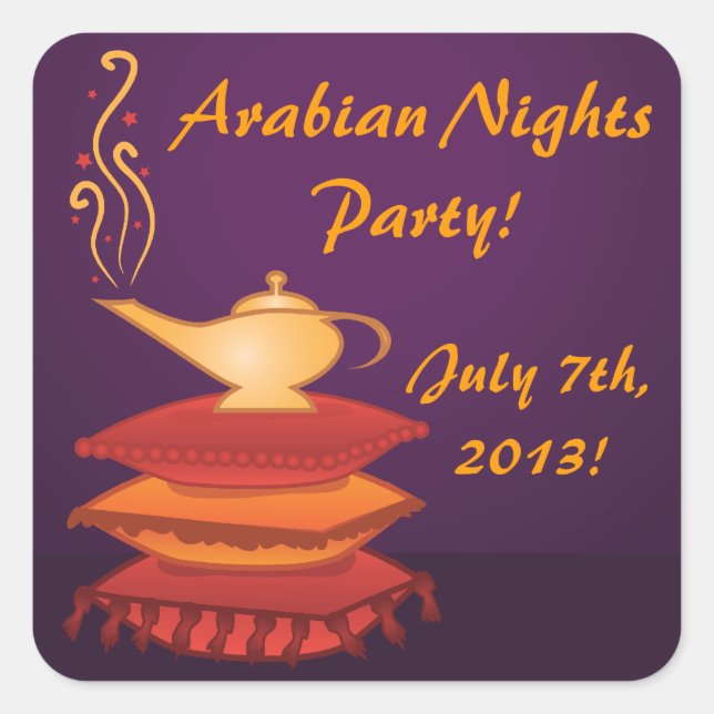 Arabian Magic Lamp Party Stickers (Vorderseite)