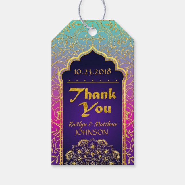 Arabian Nights Bollywood Vielen Dank für Ihr Gesch Geschenkanhänger (Vorderseite)