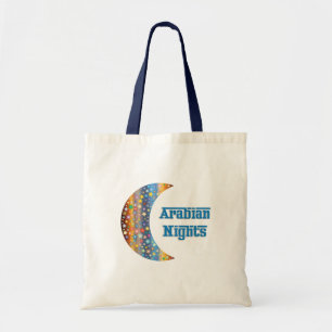 Arabian Nights Crescent Moon Star Design Tote Bag Tragetasche