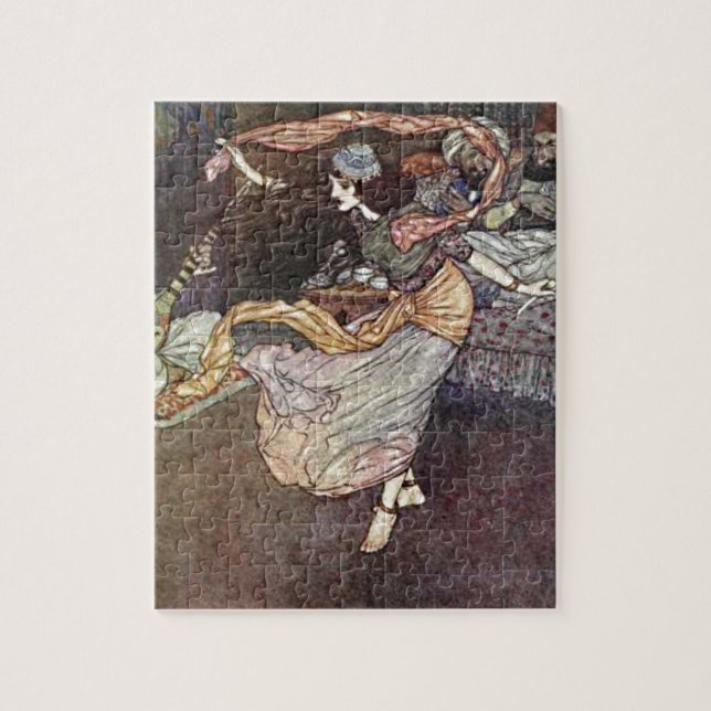 Arabian Nights Exotic Bly Dancer mit Scarves Puzzle (Vertikal)