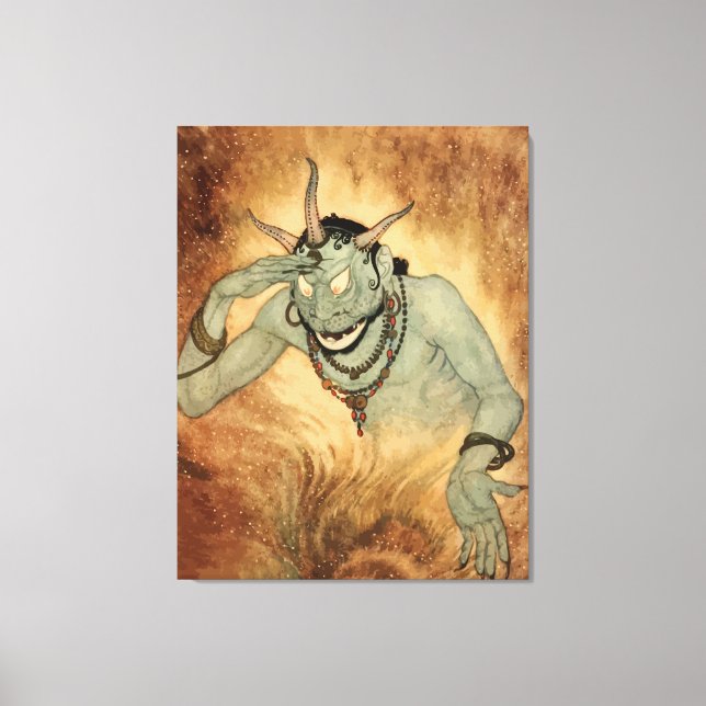 Arabian Nights Genie von Edmund Dulac Leinwanddruck (Vorderseite)