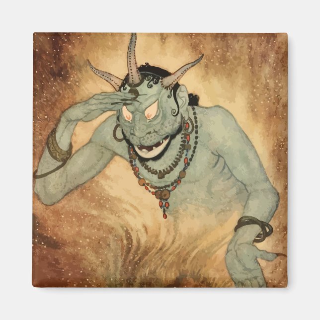 Arabian Nights Genie von Edmund Dulac Magnet (Vorne)