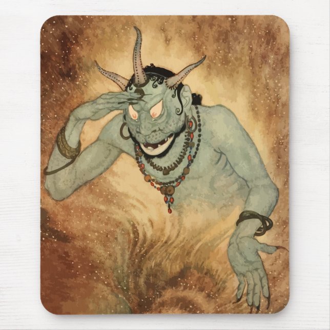 Arabian Nights Genie von Edmund Dulac Mousepad (Vorne)