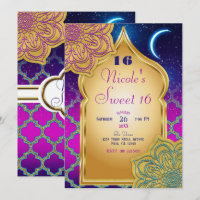 Arabian Nights Glam Gold Lila Geburtstagsparty