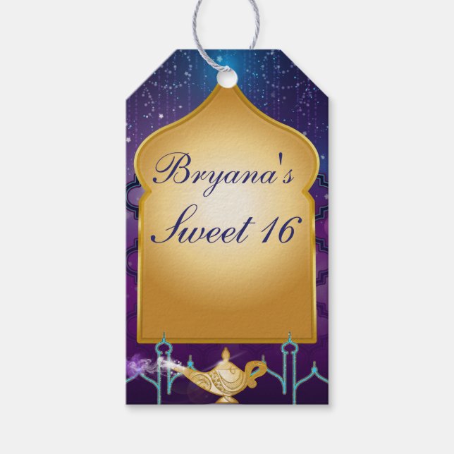 Arabian Nights Gold Magic Lamp Party Geschenkanhänger (Vorderseite)