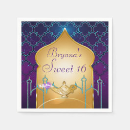 Arabian Nights Gold Magic Lamp Party Serviette