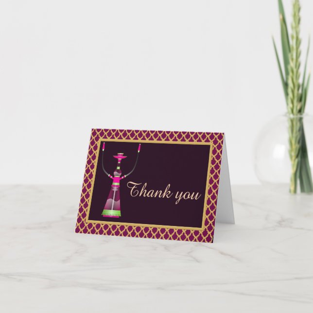 Arabian Nights Hookah Danke Note Card (Vorderseite)