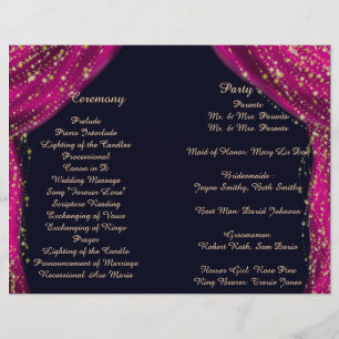 Arabian Nights Magenta & Gold Hochzeitsprogramm