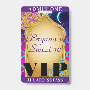 Arabian Nights Marokkanische Party Sweet 16 VIP-Pa Ausweis