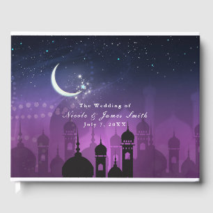 Arabian Nights Moroccan Purple Mondlicht Gästebuch
