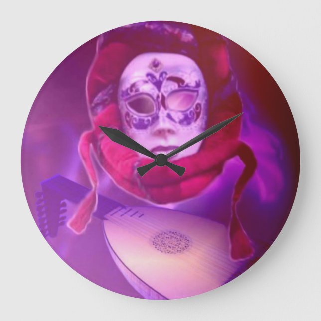 Arabian Oud Player Wall Clock Große Wanduhr (Vorderseite)