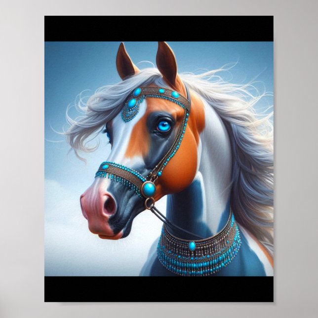 Arabian Paint Horse Blue Eyes Poster (Vorne)
