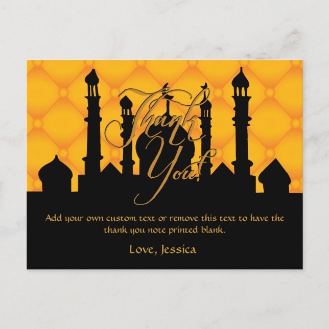 Arabian Themed Danke Cards Postkarte (Vorderseite)