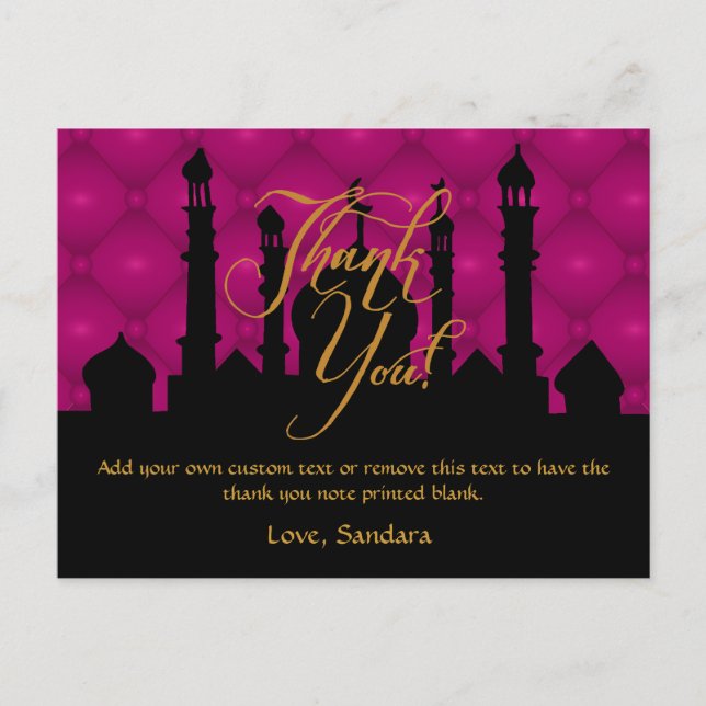 Arabian Themed Danke Cards Postkarte (Vorderseite)