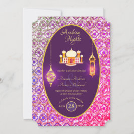 Arabian Wedding Couple Verlobung Probe Dinner Einladung