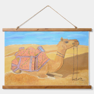 Arabianische Kameltapestes Wandteppich Mit Holzrahmen