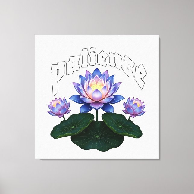 Arabic Calligraphy Sabr Patience - Zen Lotus Flowe Leinwanddruck (Vorderseite)