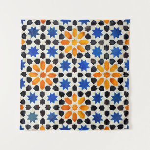 Arabic mosaic of tiles in Moroccan style, decorati Wandteppich