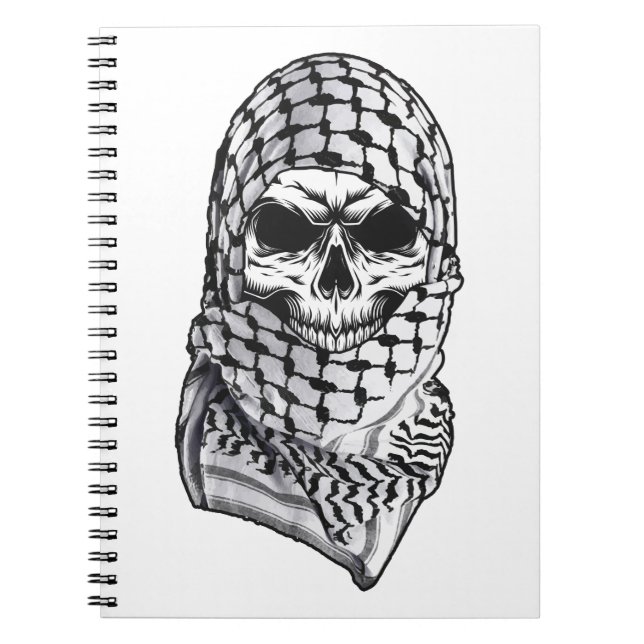 Arabic Skull Kufiya Shemagh Notebook Notizblock (Vorderseite)