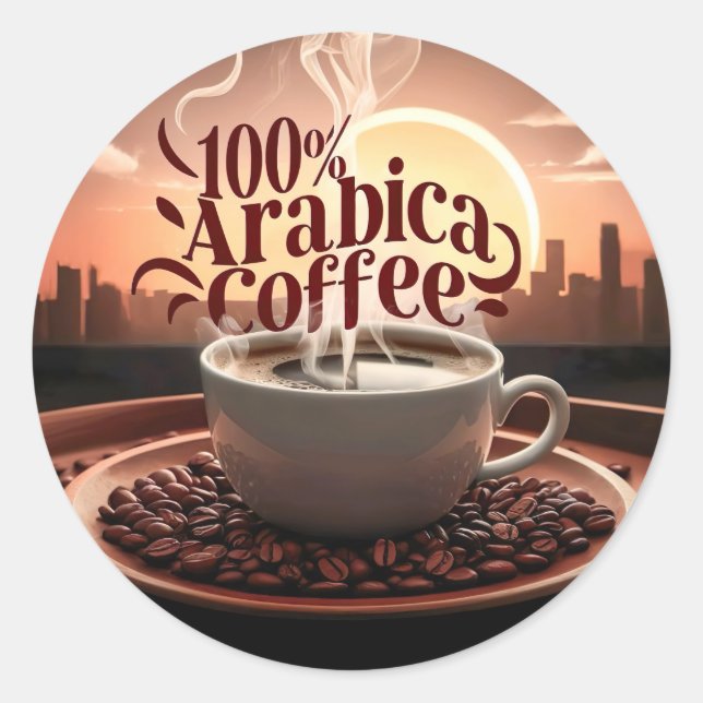 Arabica Coffee Lover Runder Aufkleber (Vorderseite)