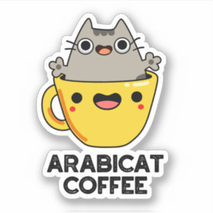 Arabicat Coffee Funny Arabica Cat Pub Aufkleber